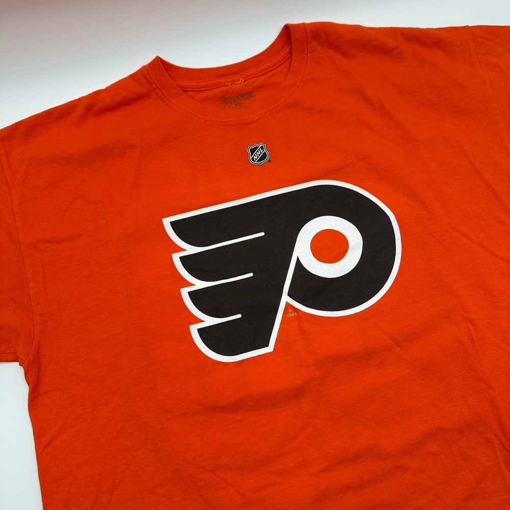 Reebok Philadelphia Flyers Jaromir Jagr 68 NHL Shirt Mens XL Orange Cotton Tee - Picture 2 of 11